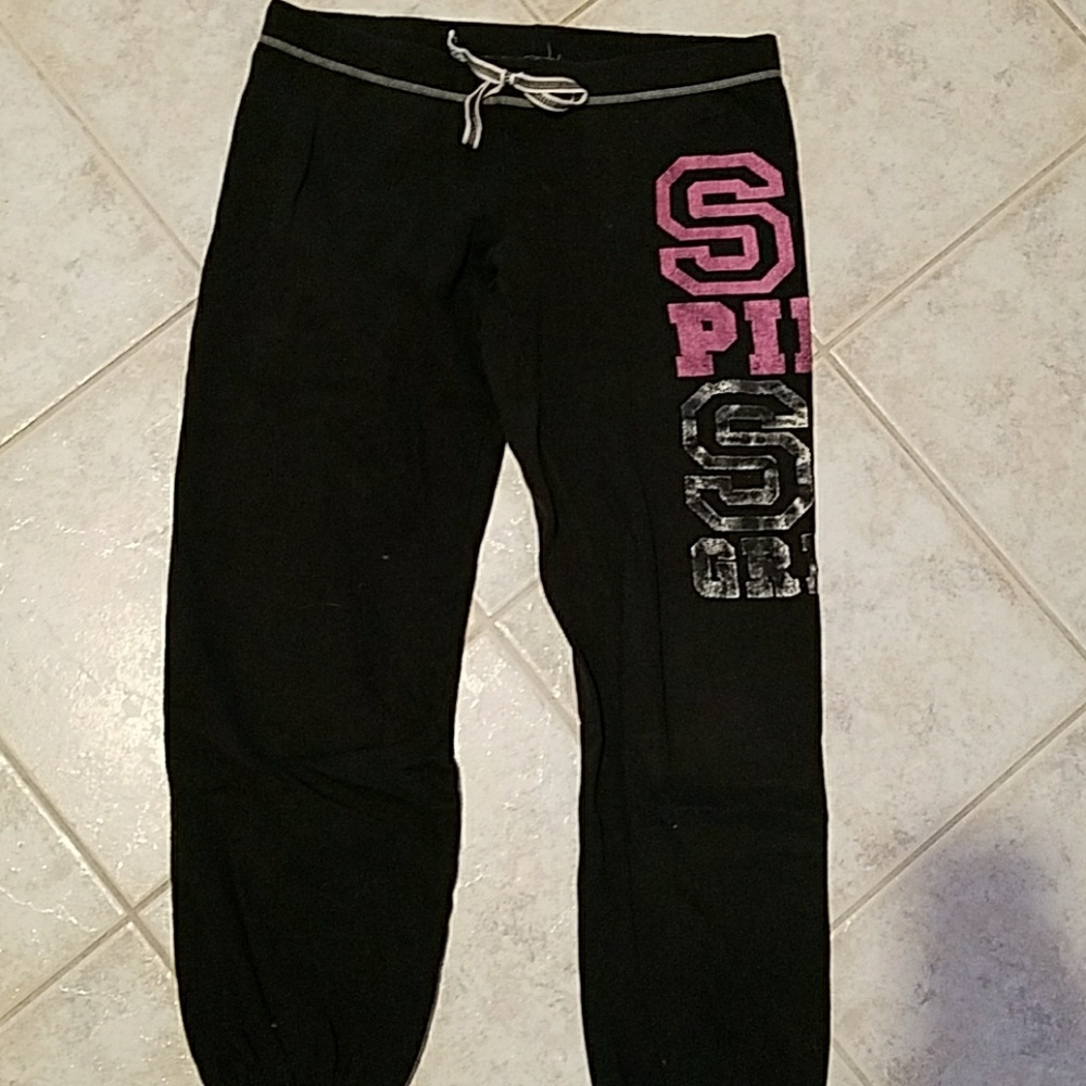 Pink joggers.
